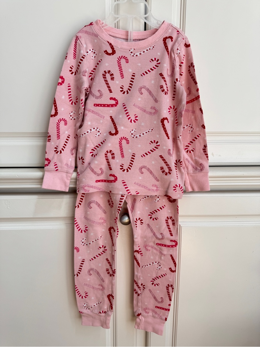 Old Navy Girls Pink Candy Cane Christmas Pajama PJ Set Size 5T